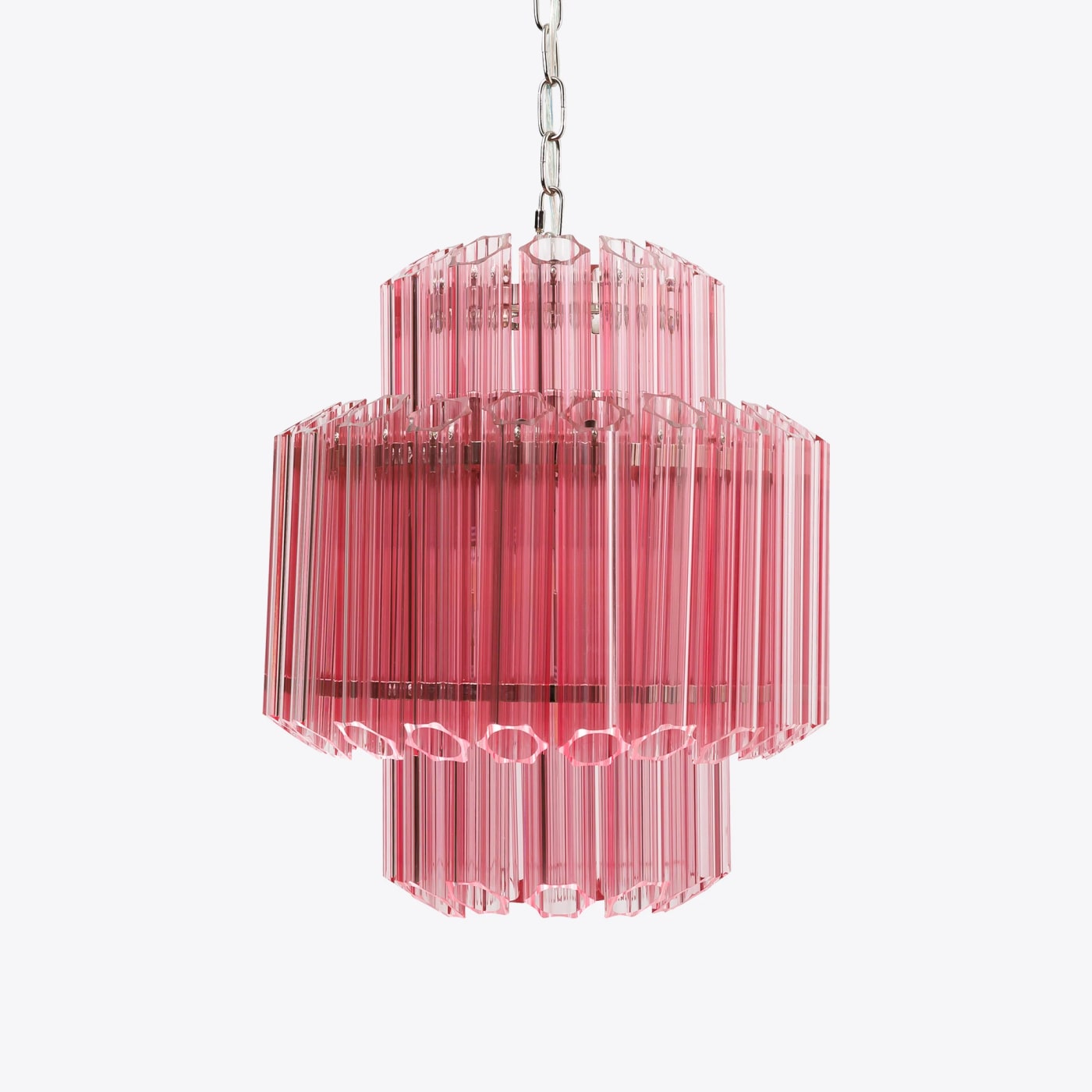 Piccolo Palermo Hexagonal Glass Chandelier - Pink