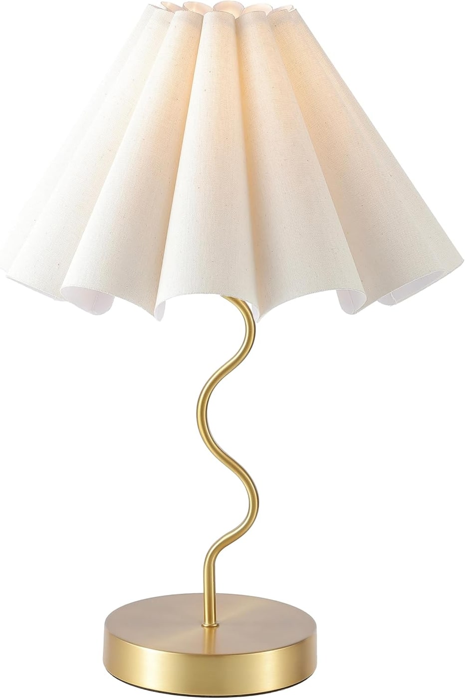 Pleated Linen Bedside Table Lamp - Gold