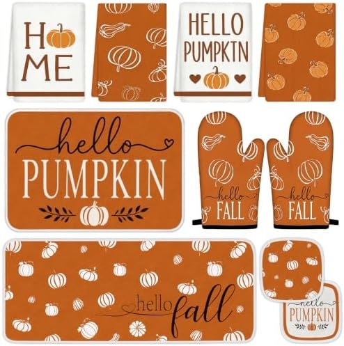 10-Piece Pumpkin Kitchen Linen Set - Photo 2