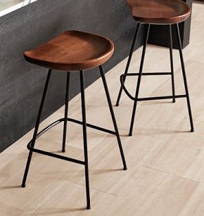 Randle Tractor Counter Stool with Metal Legs