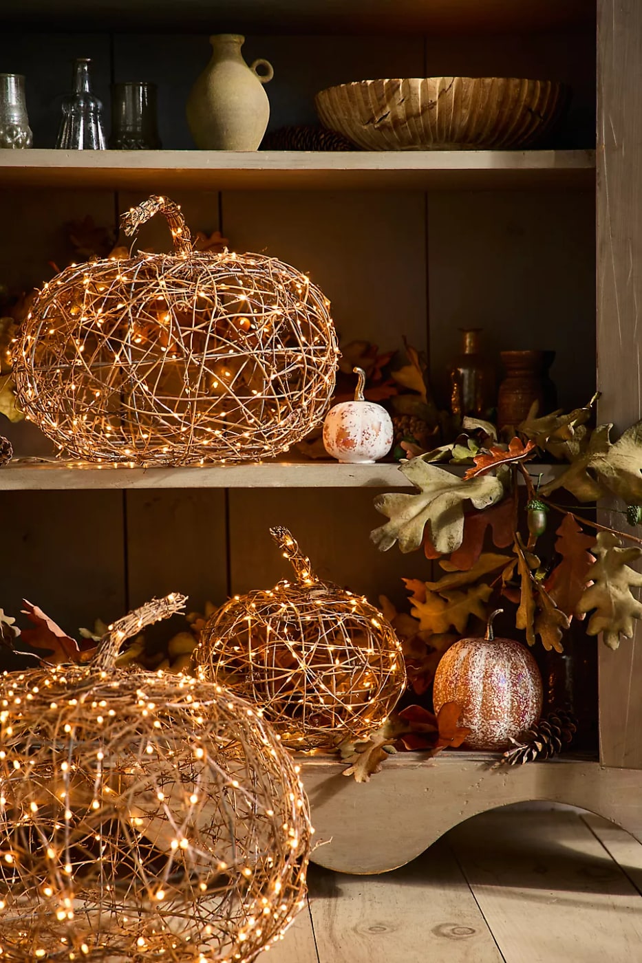 Handwoven Rattan Vine LED Pumpkin