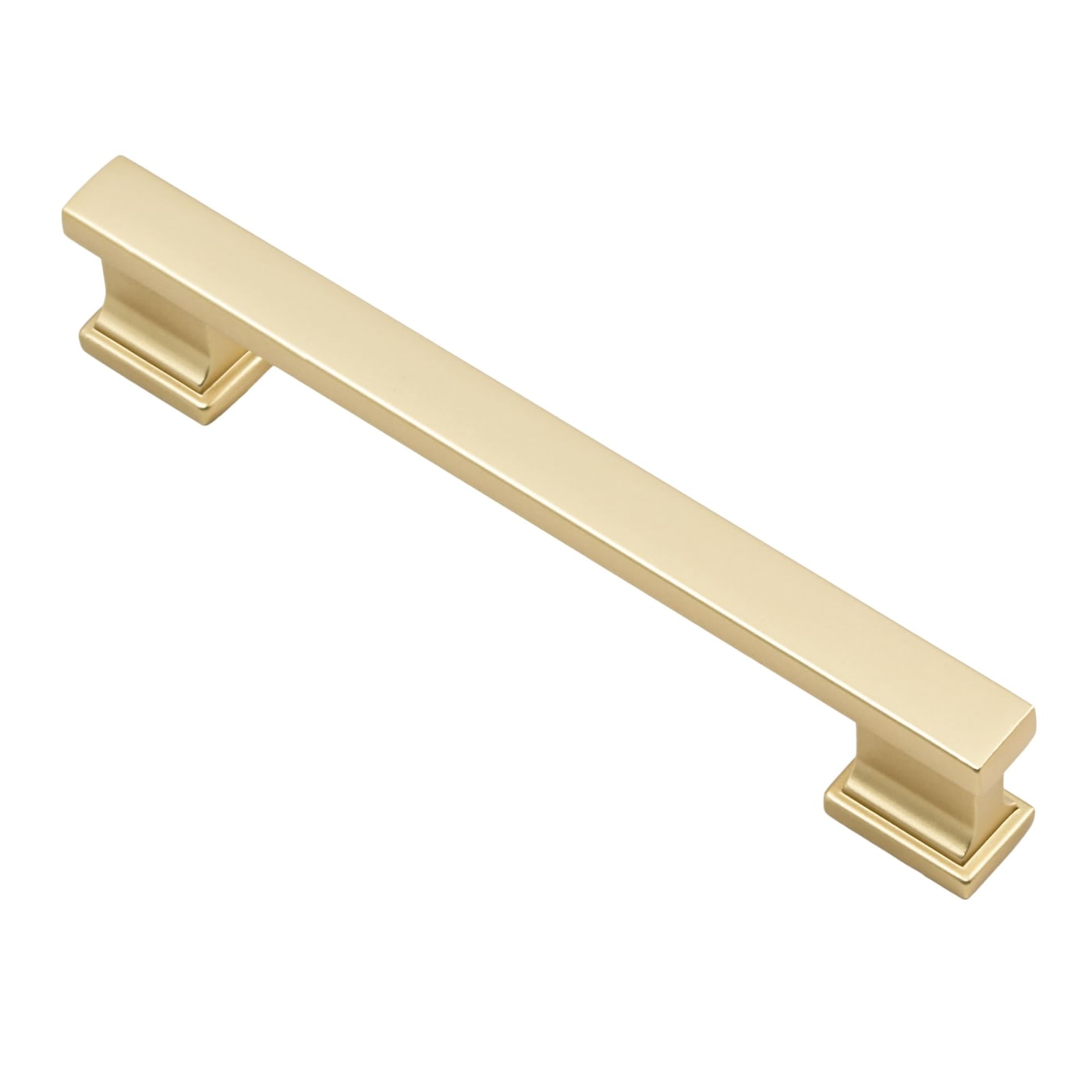 Rectangle Solid Metal Cabinet Pulls 10-Pack - Brushed Gold