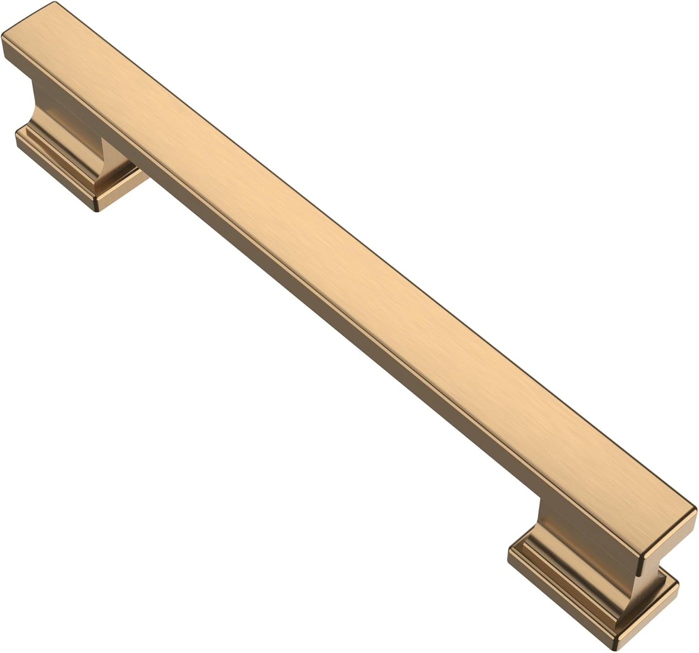 Rectangle Solid Metal Cabinet Pulls 10-Pack - Champagne Bronze