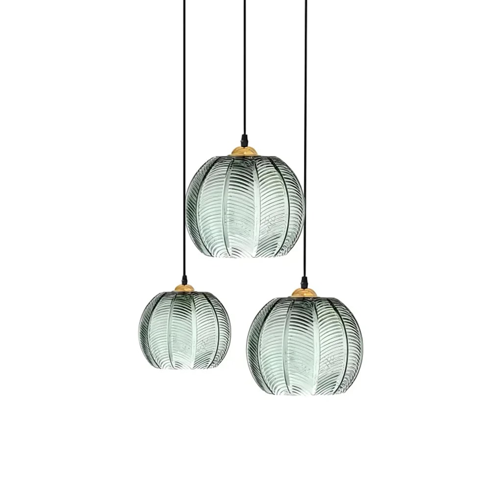 Ribbed Glass Ball Pendant Light - Photo 4