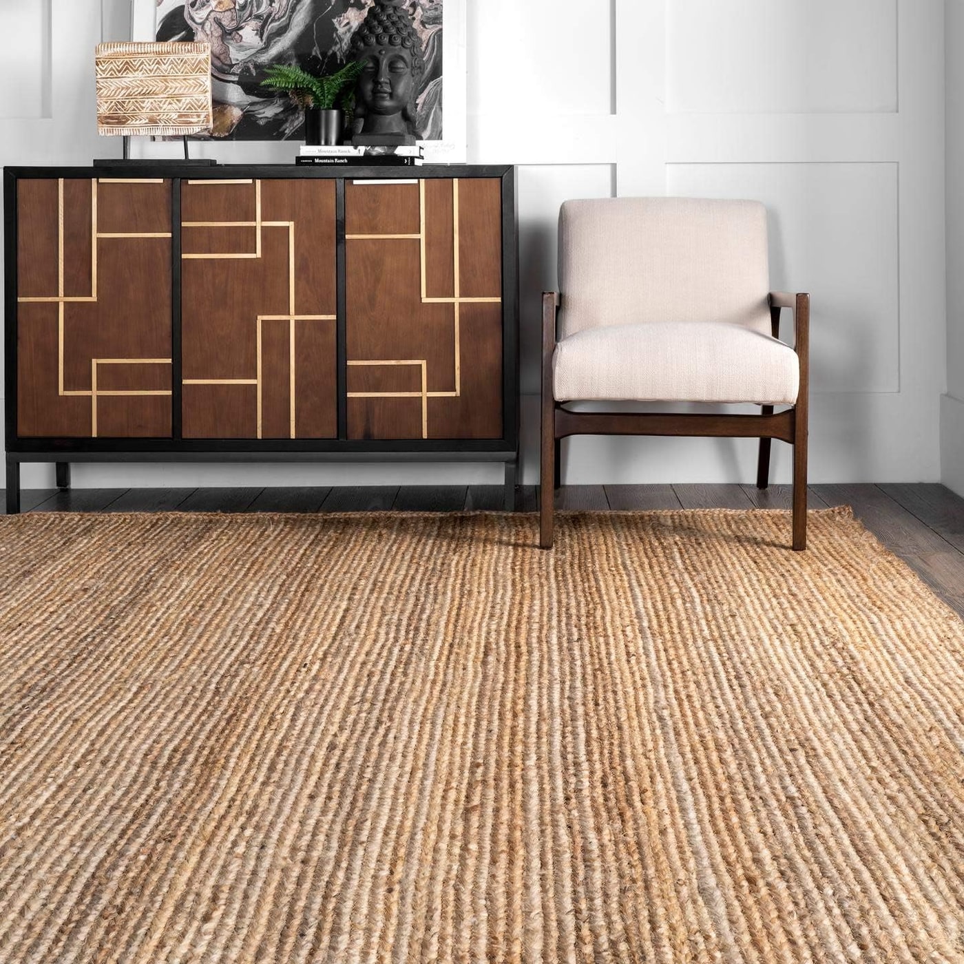 Rigo Solid Flatweave Jute Area Rug - Photo 4