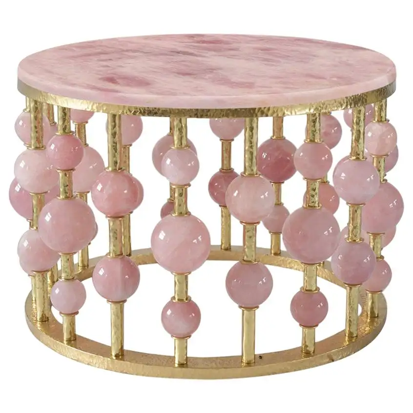 Rose Quartz Crystal Bubble Cocktail Table