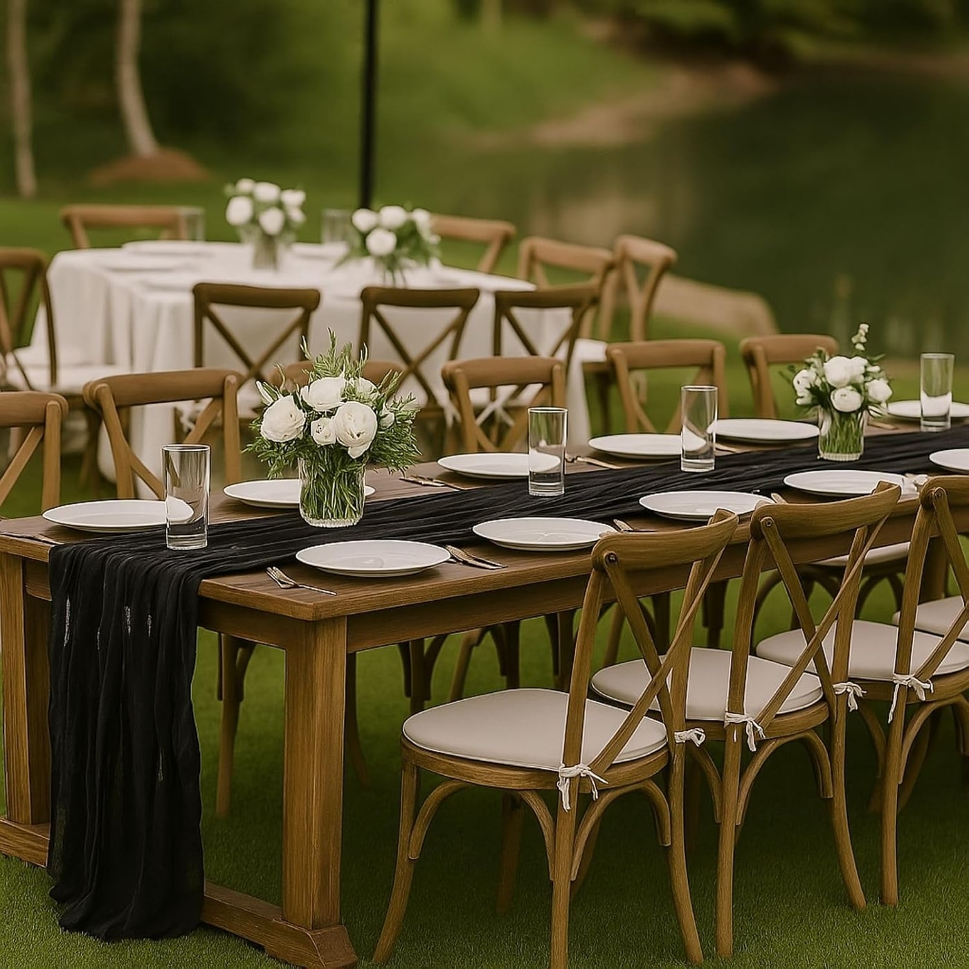 Rustic Gauze Cheesecloth Table Runner, 10ft - Photo 4