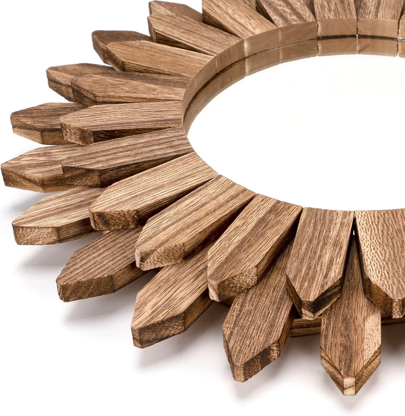 Rustic Sunburst Wood Wall Mirror (12") - Photo 2