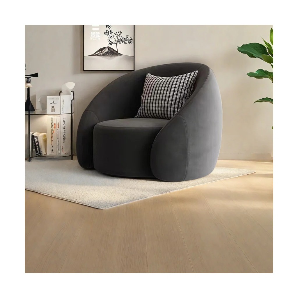 Sculpted Frosted Velvet Accent Chair - Dark Gray