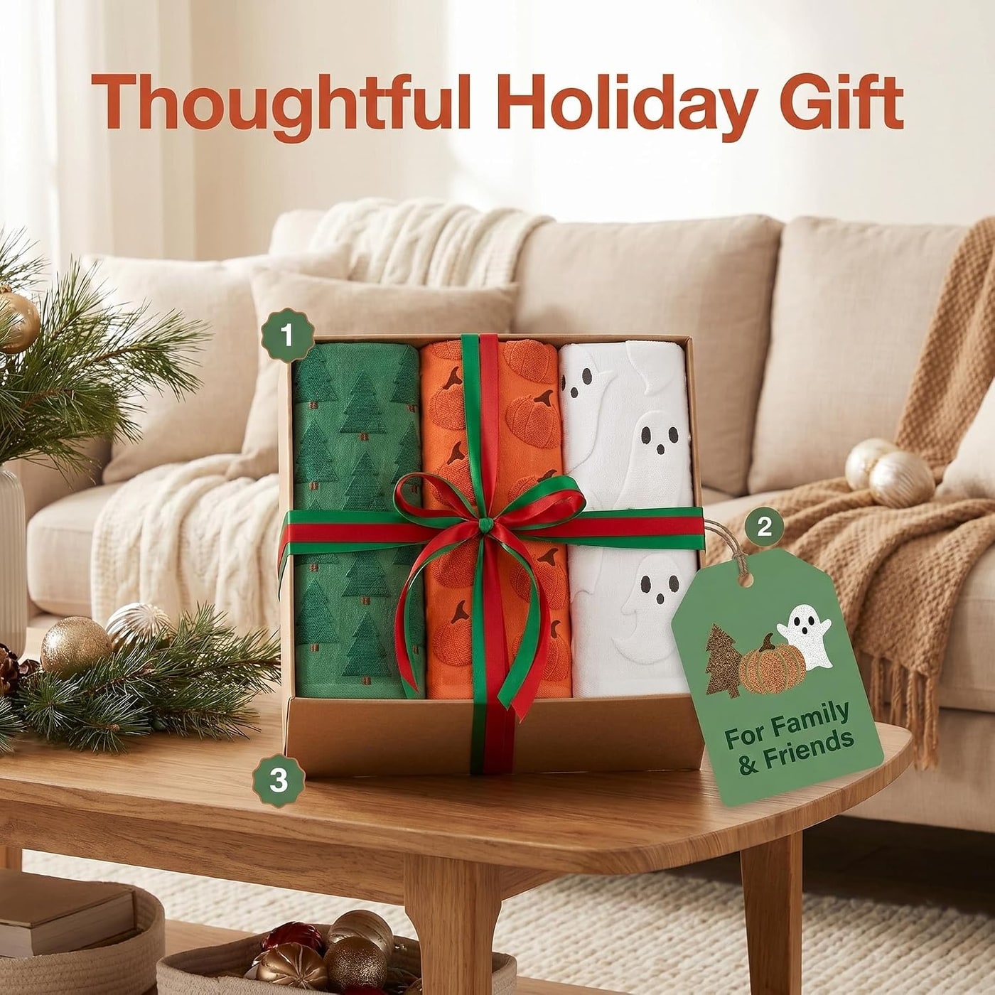 Holiday Jacquard Hand Towel Set (3-Pack) - Photo 4