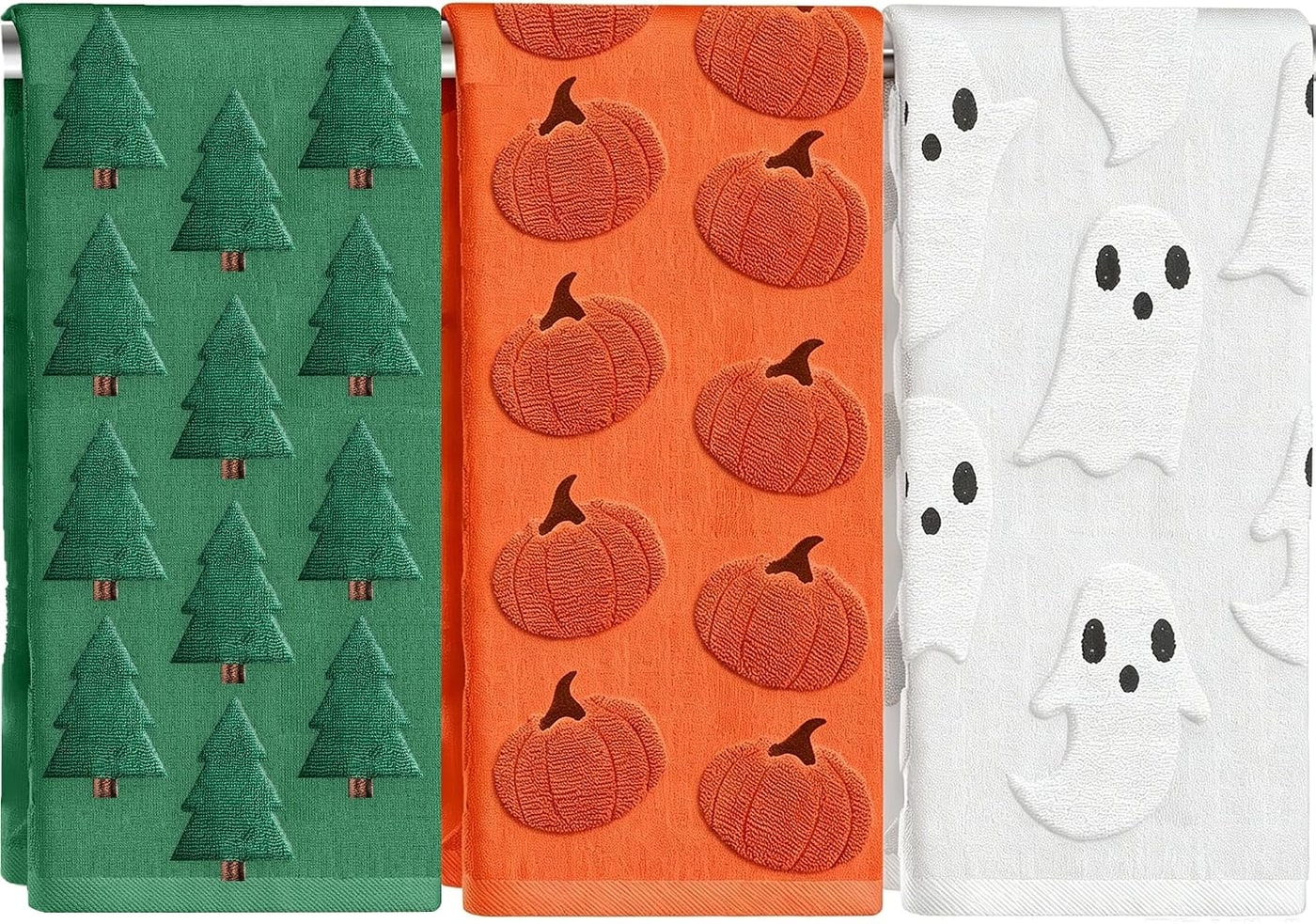 Holiday Jacquard Hand Towel Set (3-Pack) - Green