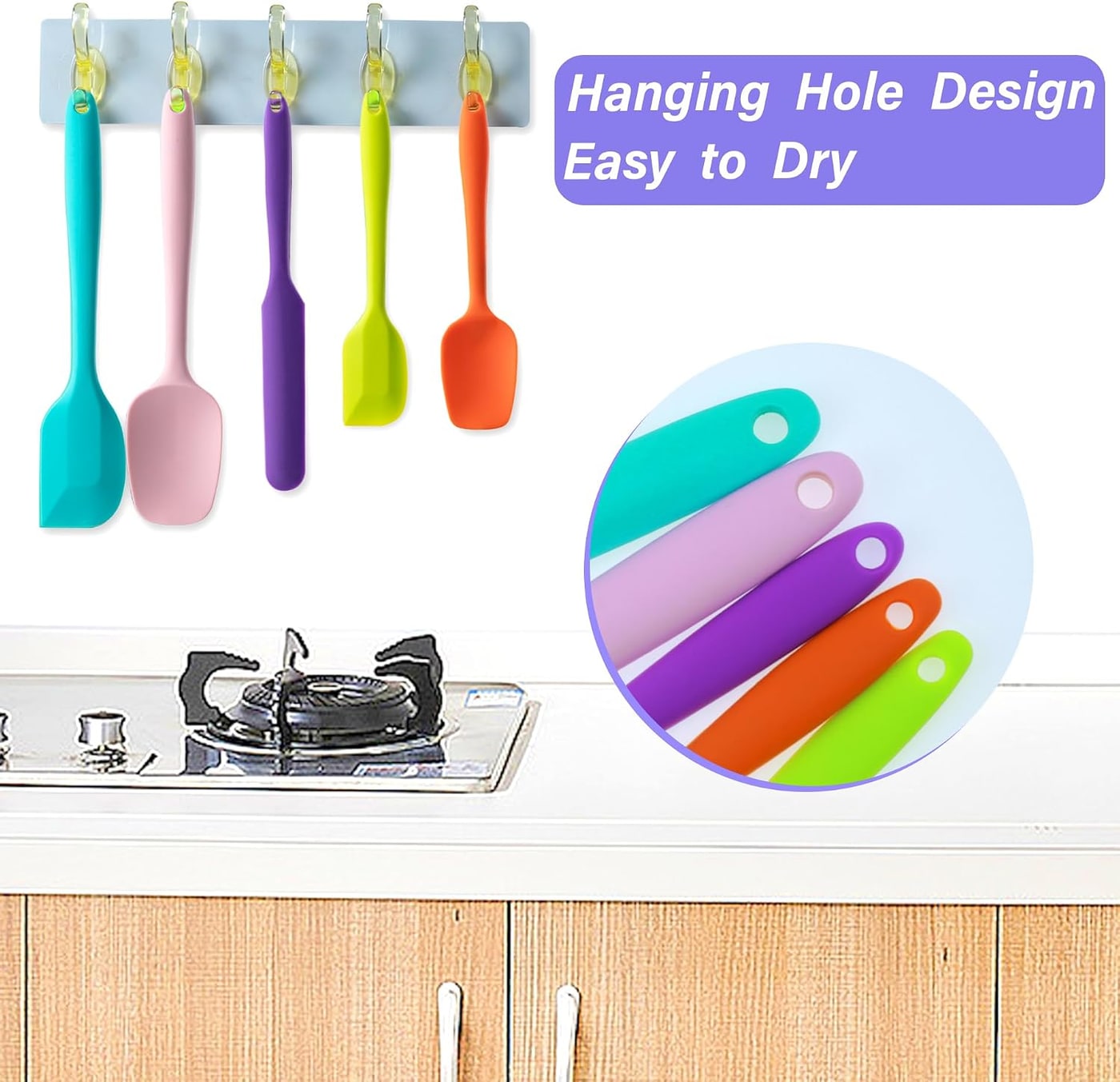 5-Piece Heat-Resistant Silicone Spatula Set - Photo 4
