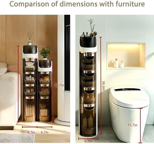 4-Tier Slim Rolling Bathroom Storage Cabinet - Photo 3