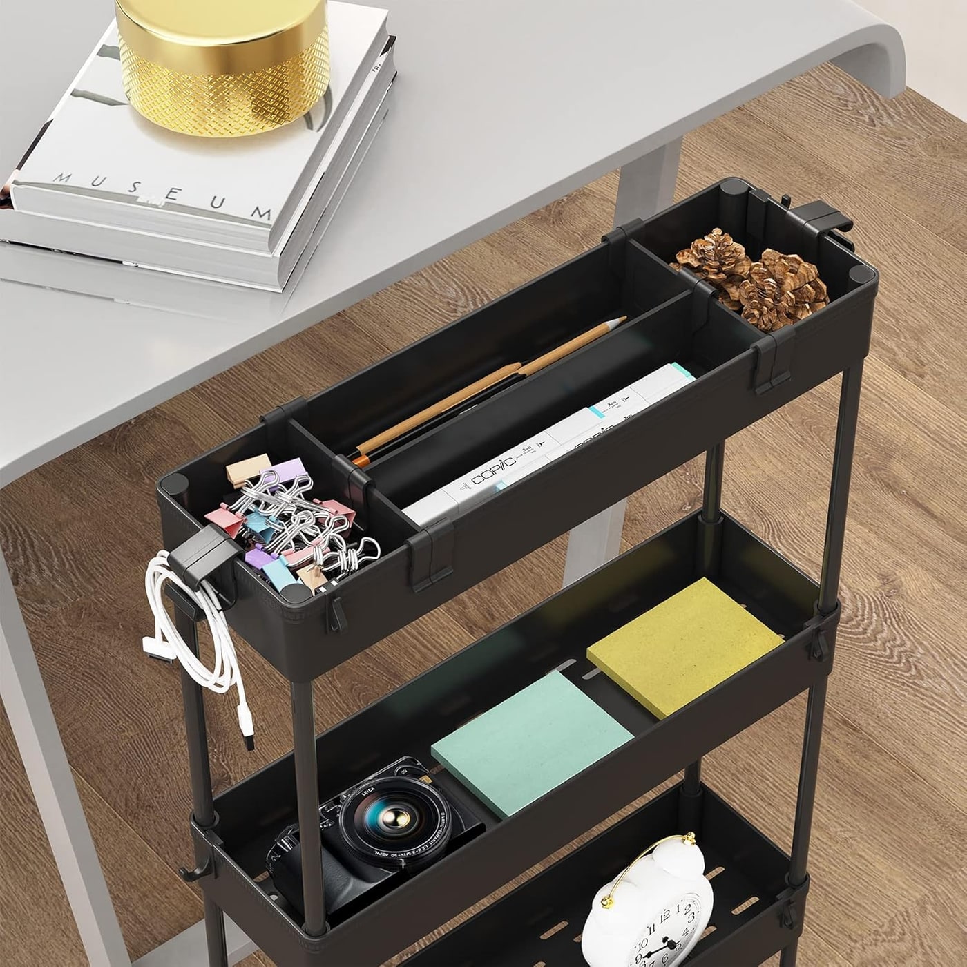 Slim 4-Tier Rolling Storage Cart - Photo 2