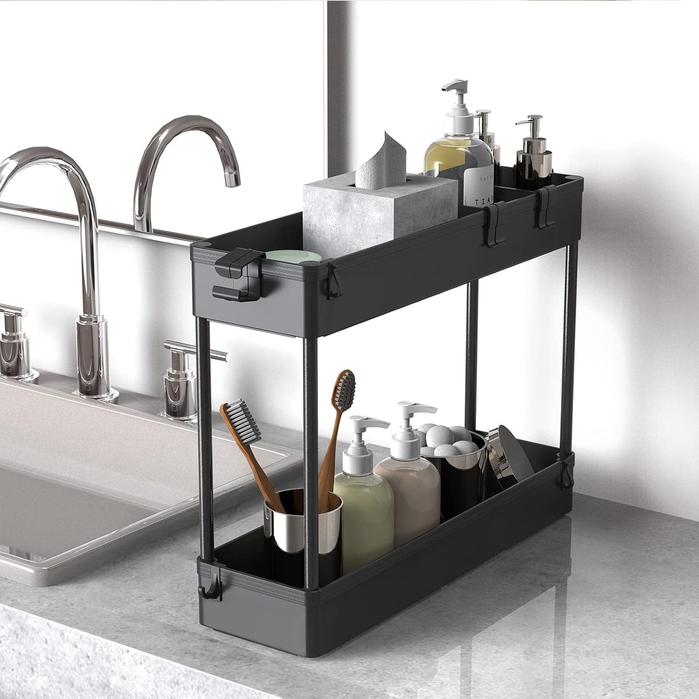 Slim 4-Tier Rolling Storage Cart - Photo 3