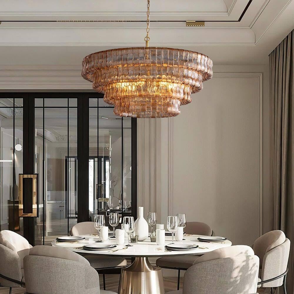 36-Inch Smoked Gold Round Drum Chandelier - Photo 2