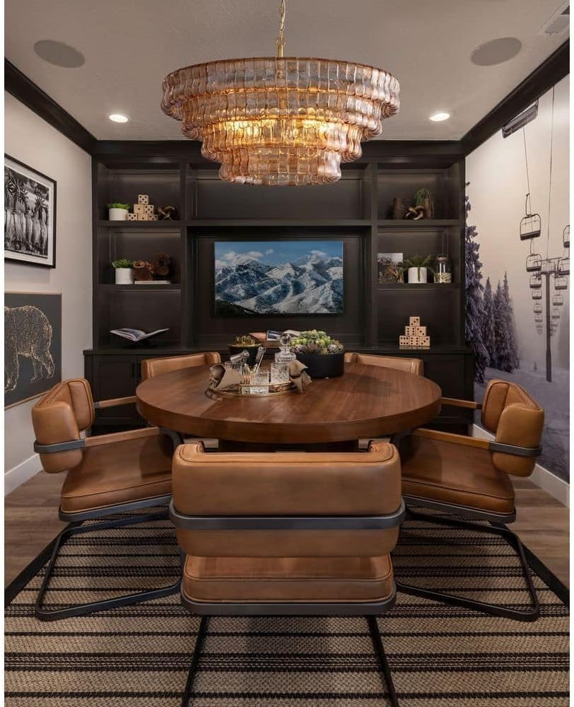 36-Inch Smoked Gold Round Drum Chandelier - Photo 4