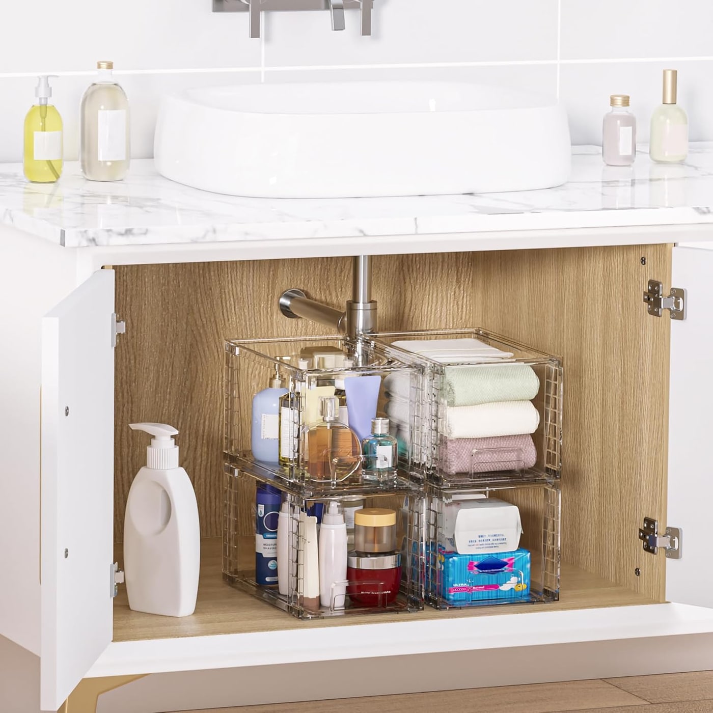 Large Stackable Acrylic Storage Drawers, 4-Pack - Photo 2