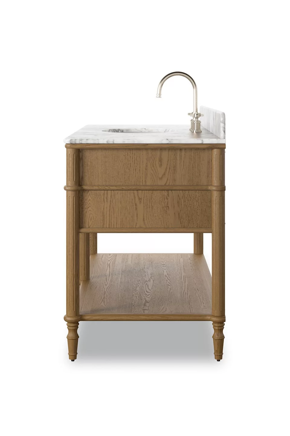 Toulouse Single Wide Oak Marble Bathroom Vanity - Photo 4