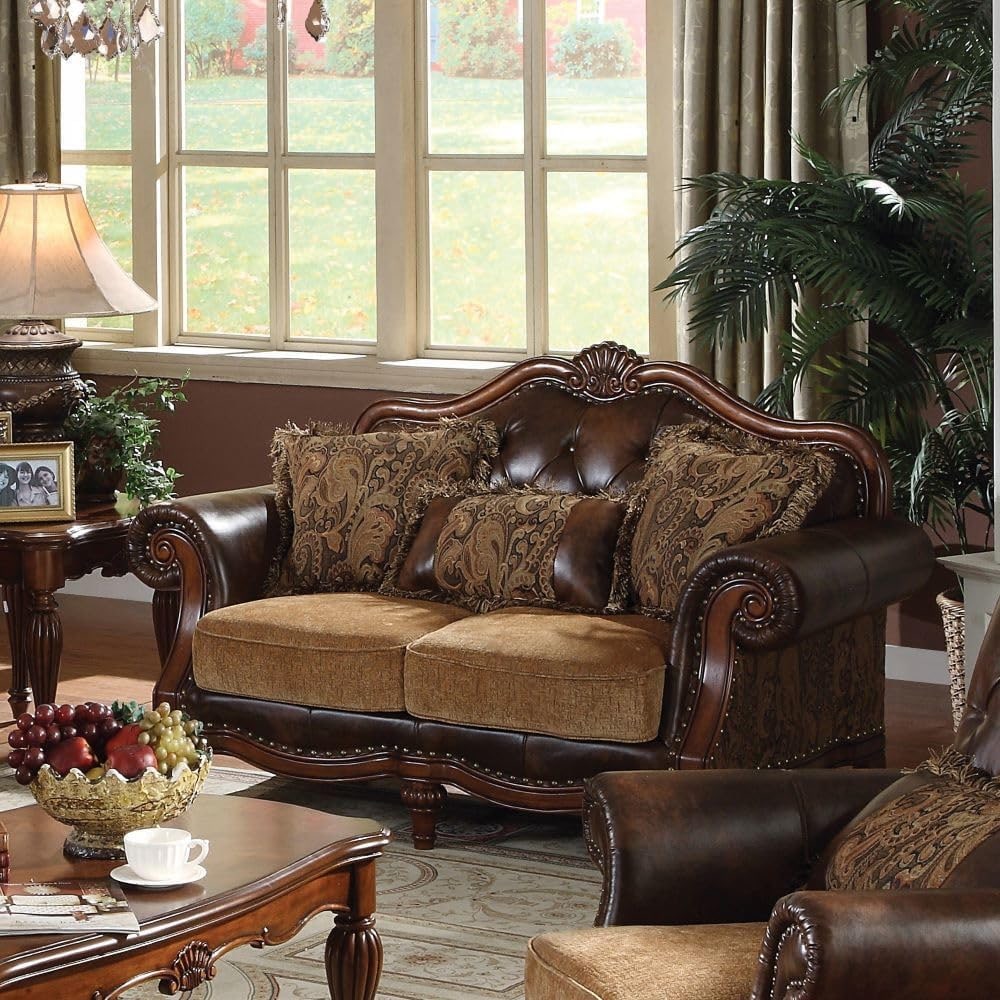 Traditional Chenille 4-Piece Living Room Set with Coffee Table - Photo 4