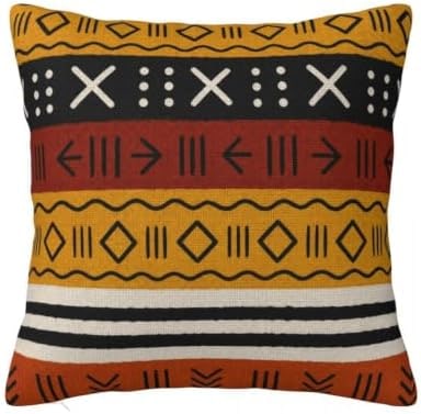 Tribal Print Throw Pillow Cover, 18x18 - African Tribal