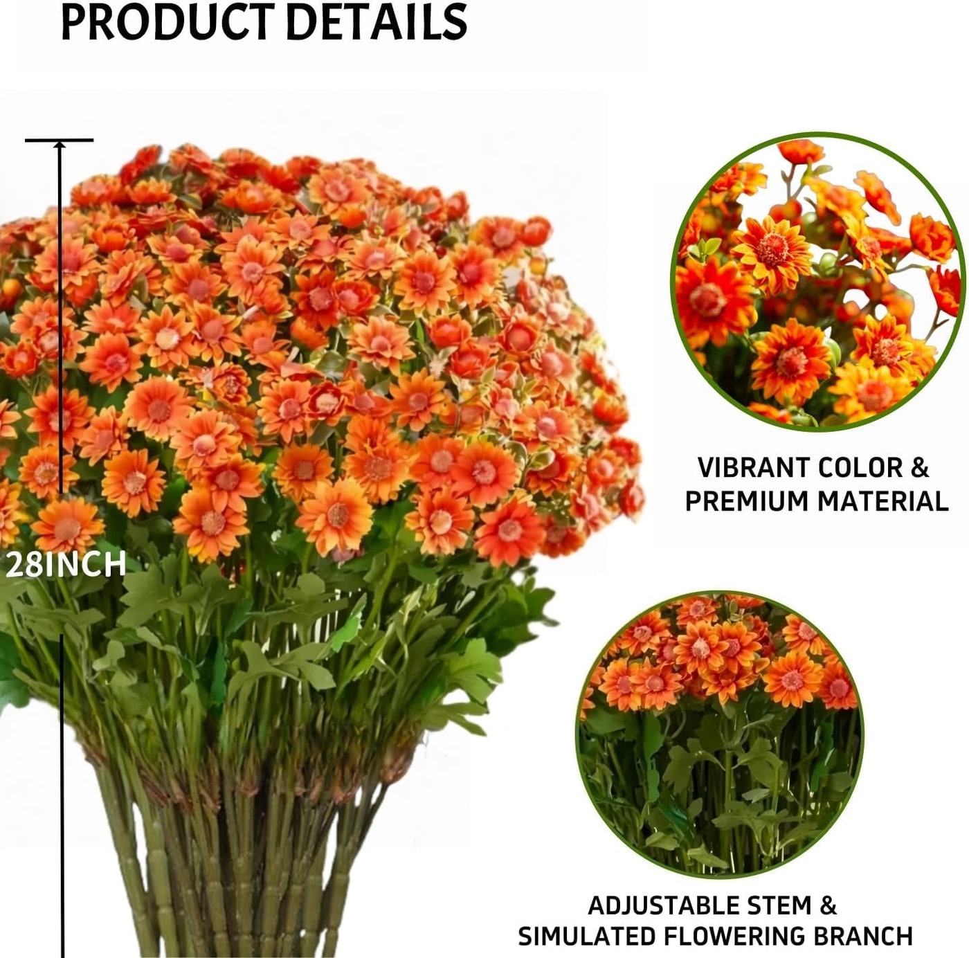 UV-Resistant Fall Mums with Eucalyptus Leaves - Photo 4
