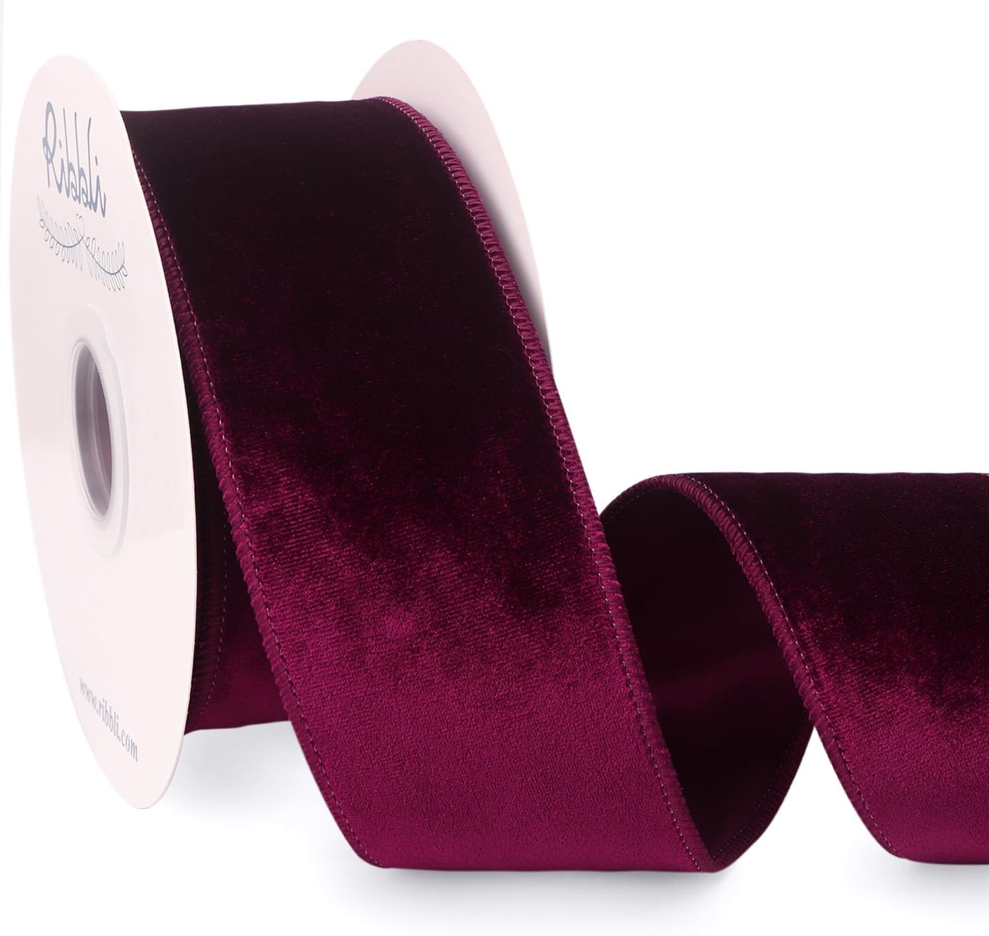 Velvet Wired Ribbon, 2.5 Inch Wide, 10 Yards - Photo 2