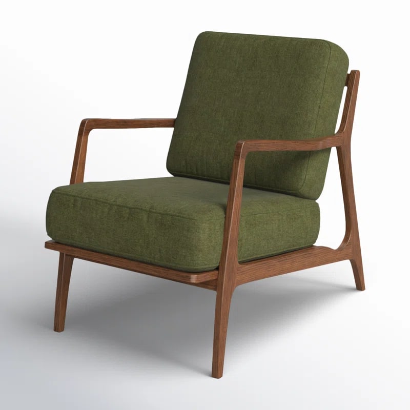 Verity Upholstered Lounge Armchair - Distressed Green Velvet