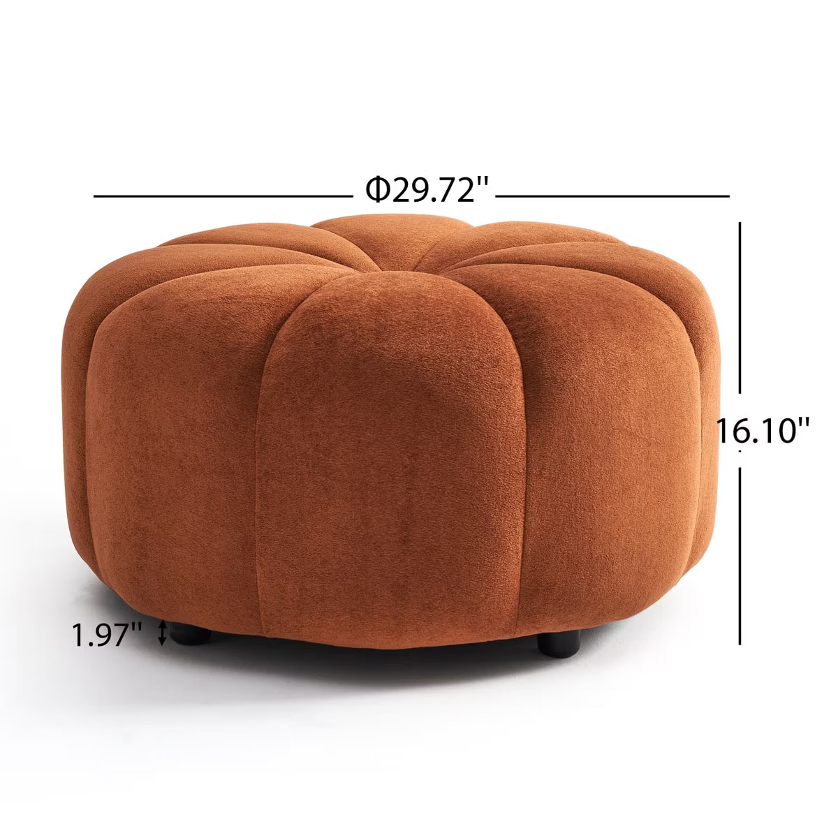 Vienne Modern Velvet Round Tufted Ottoman - Photo 3