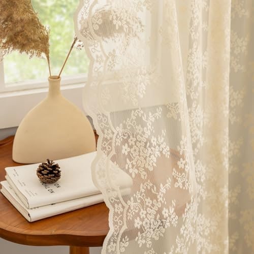 Vintage Lace Sheer Curtain Panels