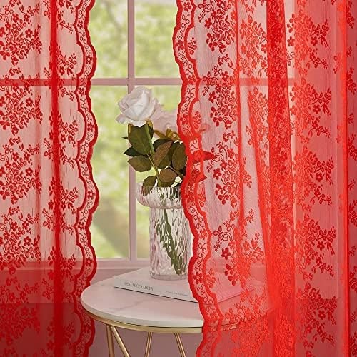 Vintage Lace Sheer Curtain Panels