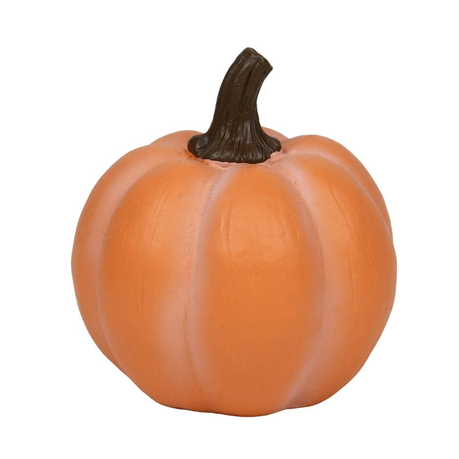Wood-Grain Harvest Pumpkin Decor, Assorted - Orange / Round