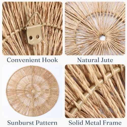 Woven Jute Sunburst Wall Basket Set (6-Piece) - Photo 3