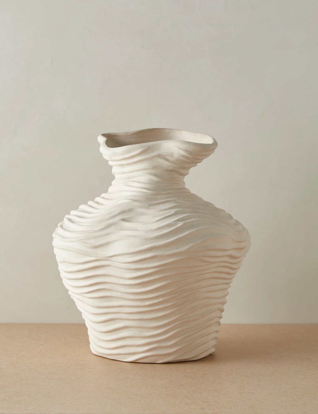 Wrinkle Sculptural Vase by Sarah Sherman Samuel - Ivory